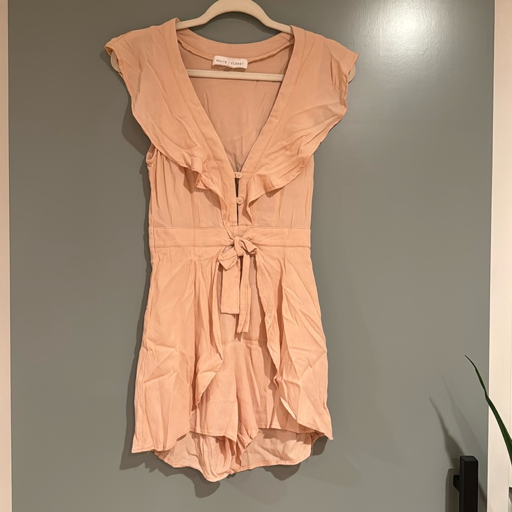 White Closet Pink Ruffle Romper